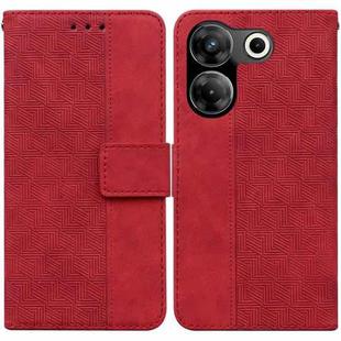 For Tecno Camon 20 Pro 5G Geometric Embossed Leather Phone Case(Red)
