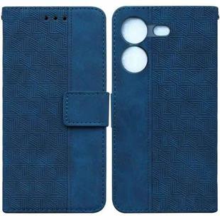 For Tecno Pova 5 Geometric Embossed Leather Phone Case(Blue)