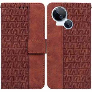 For Tecno Spark 10 5G Geometric Embossed Leather Phone Case(Brown)