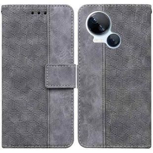 For Tecno Spark 10 5G Geometric Embossed Leather Phone Case(Grey)