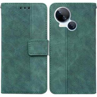 For Tecno Spark 10 5G Geometric Embossed Leather Phone Case(Green)