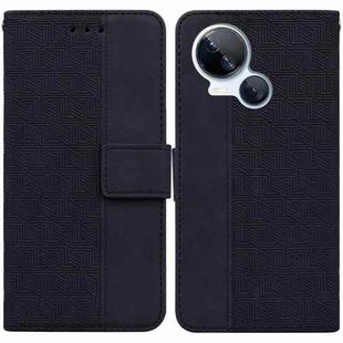 For Tecno Spark 10 5G Geometric Embossed Leather Phone Case(Black)