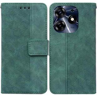 For Tecno Spark 10 Pro Geometric Embossed Leather Phone Case(Green)