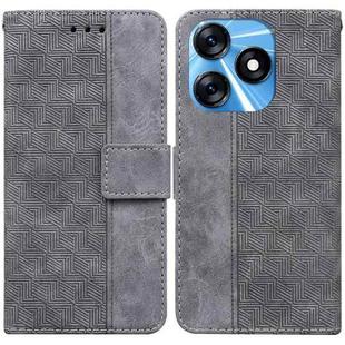 For Tecno Spark 10 / Spark 10C Geometric Embossed Leather Phone Case(Grey)