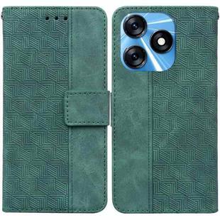 For Tecno Spark 10 / Spark 10C Geometric Embossed Leather Phone Case(Green)