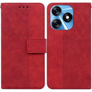 For Tecno Spark 10 / Spark 10C Geometric Embossed Leather Phone Case(Red)