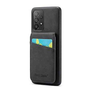 For Samsung Galaxy A52 4G / 5G Fierre Shann Crazy Horse Card Holder Back Cover PU Phone Case(Black)
