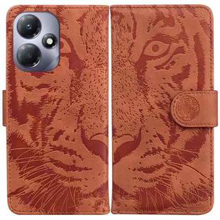 For Infinix Hot 30 Play Tiger Embossing Pattern Flip Leather Phone Case(Brown)