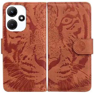 For Infinix Hot 30i Tiger Embossing Pattern Flip Leather Phone Case(Brown)