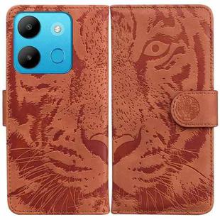 For Infinix Smart 7 African Tiger Embossing Pattern Flip Leather Phone Case(Brown)
