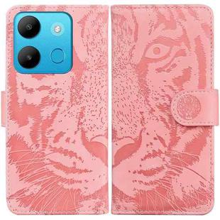 For Infinix Smart 7 African Tiger Embossing Pattern Flip Leather Phone Case(Pink)