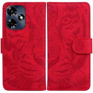 For Infinix Hot 30 Tiger Embossing Pattern Flip Leather Phone Case(Red)