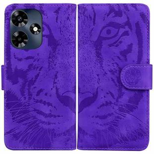 For Infinix Hot 30 Tiger Embossing Pattern Flip Leather Phone Case(Purple)