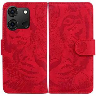 For Infinix Smart 7 India/7 Plus Tiger Embossing Pattern Flip Leather Phone Case(Red)