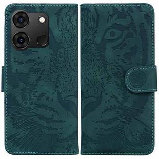 For Infinix Smart 7 India/7 Plus Tiger Embossing Pattern Flip Leather Phone Case(Green)