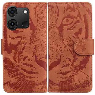 For Infinix Smart 7 India/7 Plus Tiger Embossing Pattern Flip Leather Phone Case(Brown)