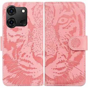 For Infinix Smart 7 India/7 Plus Tiger Embossing Pattern Flip Leather Phone Case(Pink)
