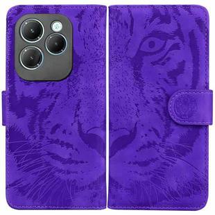 For Infinix Hot 40 / 40 Pro Tiger Embossing Pattern Flip Leather Phone Case(Purple)
