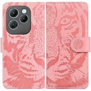 For Infinix Hot 40 / 40 Pro Tiger Embossing Pattern Flip Leather Phone Case(Pink)