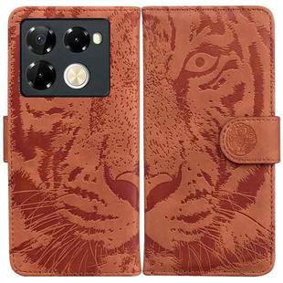 For Infinix Note 40 Pro 4G / 5G Tiger Embossing Pattern Flip Leather Phone Case(Brown)