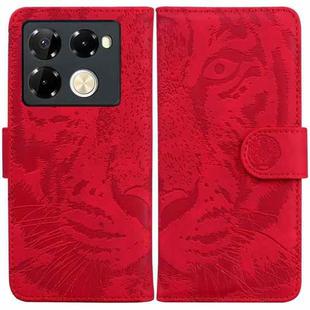 For Infinix Note 40 Pro+ Tiger Embossing Pattern Flip Leather Phone Case(Red)