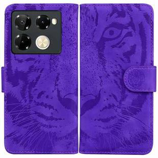 For Infinix Note 40 Pro+ Tiger Embossing Pattern Flip Leather Phone Case(Purple)