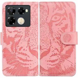 For Infinix Note 40 Pro+ Tiger Embossing Pattern Flip Leather Phone Case(Pink)