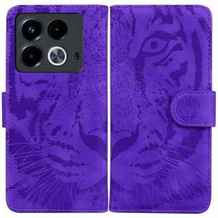 For Infinix Note 40 4G Tiger Embossing Pattern Flip Leather Phone Case(Purple)