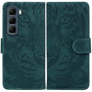 For Infinix Hot 50 4G Tiger Embossing Pattern Flip Leather Phone Case(Green)