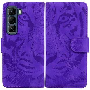 For Infinix Hot 50 4G Tiger Embossing Pattern Flip Leather Phone Case(Purple)