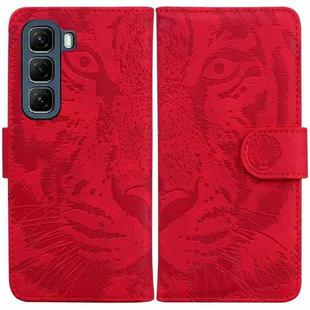 For Infinix Hot 50 5G Tiger Embossing Pattern Flip Leather Phone Case(Red)