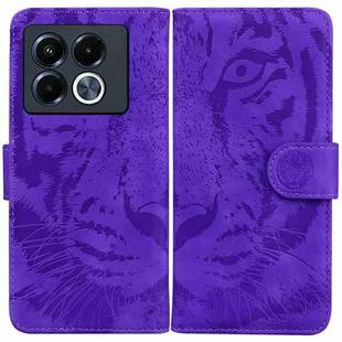 For Infinix Note 40 5G Tiger Embossing Pattern Flip Leather Phone Case(Purple)