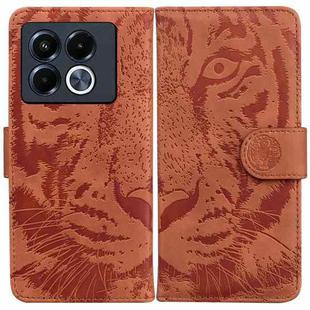 For Infinix Note 40 5G Tiger Embossing Pattern Flip Leather Phone Case(Brown)