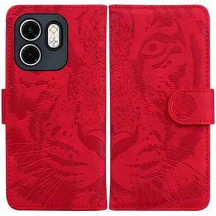 For Infinix Hot 50i / Smart 9 Tiger Embossing Pattern Flip Leather Phone Case(Red)