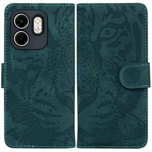 For Infinix Hot 50i / Smart 9 Tiger Embossing Pattern Flip Leather Phone Case(Green)