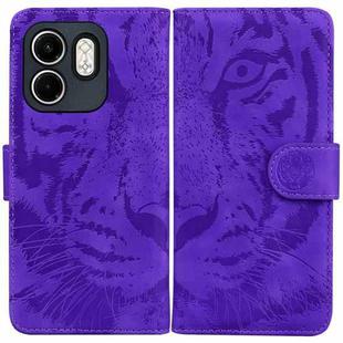 For Infinix Hot 50i / Smart 9 Tiger Embossing Pattern Flip Leather Phone Case(Purple)