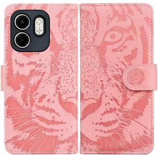 For Infinix Hot 50i / Smart 9 Tiger Embossing Pattern Flip Leather Phone Case(Pink)