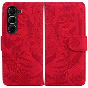 For Infinix Hot 50 Pro+ 4G Tiger Embossing Pattern Flip Leather Phone Case(Red)