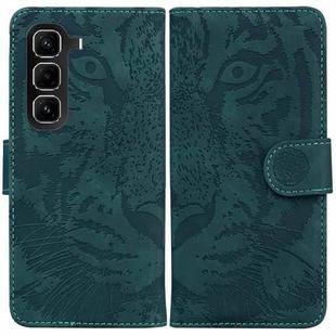 For Infinix Hot 50 Pro+ 4G Tiger Embossing Pattern Flip Leather Phone Case(Green)