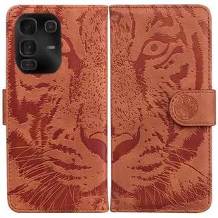 For Infinix Note 50 Pro+ Tiger Embossing Pattern Flip Leather Phone Case(Brown)