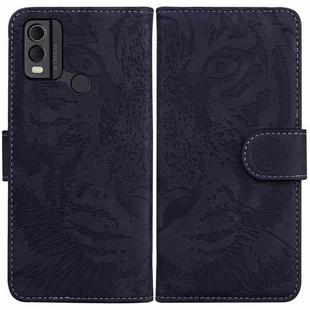 For Nokia C22 Tiger Embossing Pattern Flip Leather Phone Case(Black)