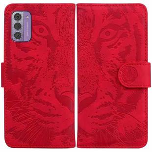 For Nokia G42 Tiger Embossing Pattern Flip Leather Phone Case(Red)