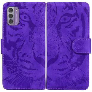 For Nokia G42 Tiger Embossing Pattern Flip Leather Phone Case(Purple)