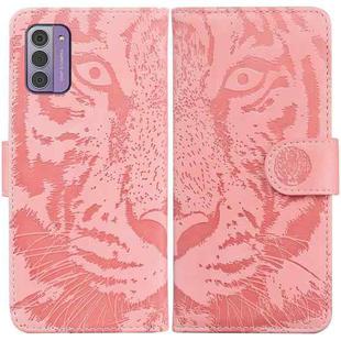 For Nokia G42 Tiger Embossing Pattern Flip Leather Phone Case(Pink)