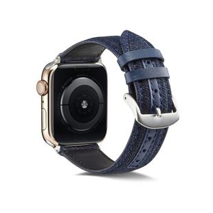For Apple Watch Ultra 49mm / Series 8&7 45mm / SE 2&6&SE&5&4 44mm / 3&2&1 42mm Denim Watch Band(Dark Blue)