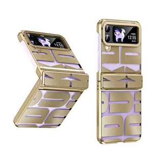 For Samsung Galaxy Z Flip4 5G Integrated Electroplating Folding Phone Case with Hinge(Champagne Gold)