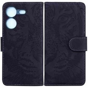 For Tecno Pova 5 Tiger Embossing Pattern Flip Leather Phone Case(Black)