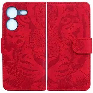 For Tecno Pova 5 Tiger Embossing Pattern Flip Leather Phone Case(Red)