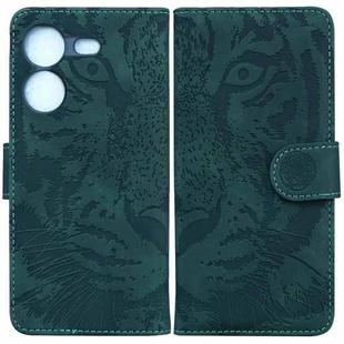 For Tecno Pova 5 Tiger Embossing Pattern Flip Leather Phone Case(Green)