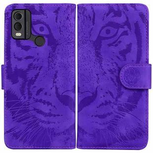 For Tecno Spark 10 Pro Tiger Embossing Pattern Flip Leather Phone Case(Purple)